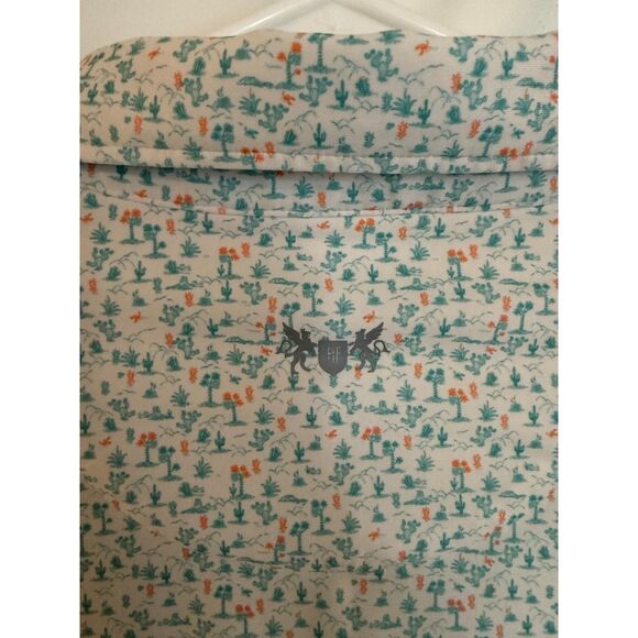 Hickey Freeman Performance Golf Polo Shirt Men's Sz XL w/ Cactus/Palm - Picture 3 of 7